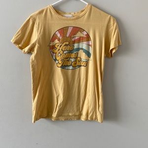 Alter’d State Yellow Here Comes The Sun Tee- Womens Size S